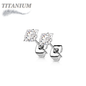 Titanium Earrings w/ Square Prong Set CZ (Titanium Backs)