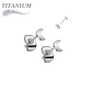 Titanium Crescent Moon Top Earrings (Titanium Backs)