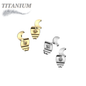 Titanium Crescent Moon Top Earrings (Titanium Backs)