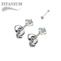 Titanium CZ Press Cut Martini Set CZ Earrings (Steel Backs)