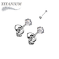 Titanium CZ Press Cut Martini Set CZ Earrings (Steel Backs)
