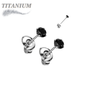 Titanium CZ Press Cut Martini Set CZ Earrings (Steel Backs)