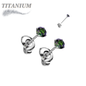 Titanium CZ Press Cut Martini Set CZ Earrings (Steel Backs)