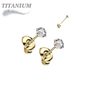 Titanium CZ Press Cut Martini Set CZ Earrings (Steel Backs)