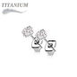 Titanium Earrings Round Prong Set CZ (Titanium Backs)