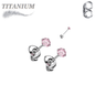 Titanium Earrings Round Prong Set CZ (Titanium Backs)