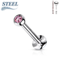 Surgical Steel Threadless Flat Back Labret Combo with Jeweled Ball Top
