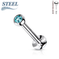 Surgical Steel Threadless Flat Back Labret Combo with Jeweled Ball Top