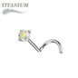 Titanium Corkscrew Nostril Prong Set - Standard 6mm Length