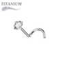 Titanium Corkscrew Nostril Prong Set - Standard 6mm Length