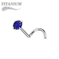 Titanium Corkscrew Nostril Prong Set - Standard 6mm Length