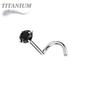 Titanium Corkscrew Nostril Prong Set - Standard 6mm Length