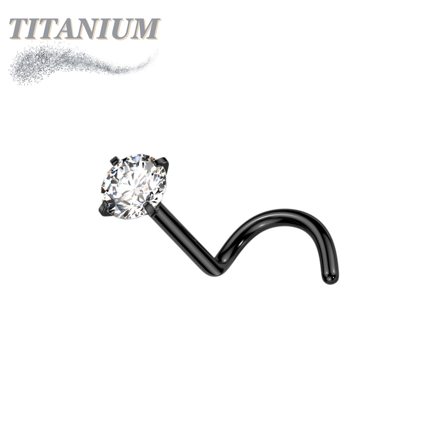 Titanium Corkscrew Nostril Prong Set - Standard 6mm Length