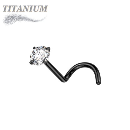 Titanium Corkscrew Nostril Prong Set - Standard 6mm Length