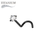 Titanium Corkscrew Nostril Prong Set - Standard 6mm Length
