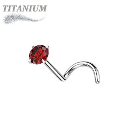 Titanium Corkscrew Nostril Prong Set - Standard 6mm Length
