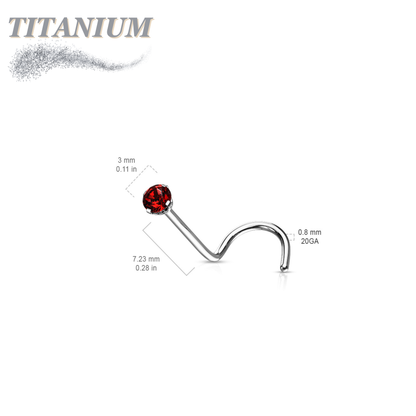 Titanium Corkscrew Nostril Prong Set - Standard 6mm Length