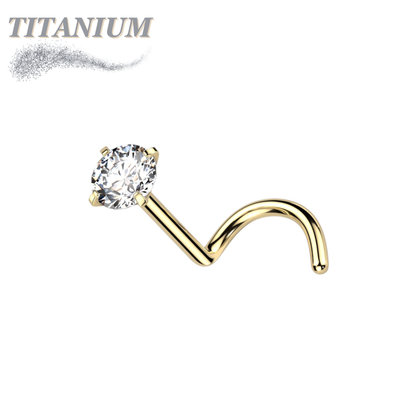 Titanium Corkscrew Nostril Prong Set - Standard 6mm Length
