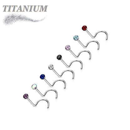 Titanium Corkscrew Nostril Prong Set - Standard 6mm Length
