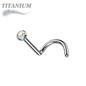 Titanium Corkscrew Nostril with Press Fit Gem Ball Top