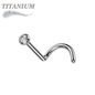 Titanium Corkscrew Nostril with Press Fit Gem Ball Top