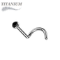 Titanium Corkscrew Nostril with Press Fit Gem Ball Top