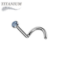 Titanium Corkscrew Nostril with Press Fit Gem Ball Top