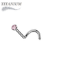 Titanium Corkscrew Nostril with Press Fit Gem Ball Top