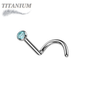 Titanium Corkscrew Nostril with Press Fit Gem Ball Top