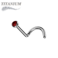 Titanium Corkscrew Nostril with Press Fit Gem Ball Top