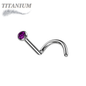 Titanium Corkscrew Nostril with Press Fit Gem Ball Top