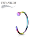 Titanium Open Nostril Hoop w/ Flat Top Stopper