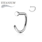 Titanium D Shape Nostril Hoop w/ Flat Top Stopper