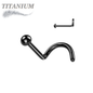 Titanium Corkscrew Nostril with 2mm Round Dome