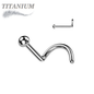 Titanium Corkscrew Nostril with 2mm Round Dome
