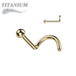 Titanium Corkscrew Nostril with 2mm Round Dome