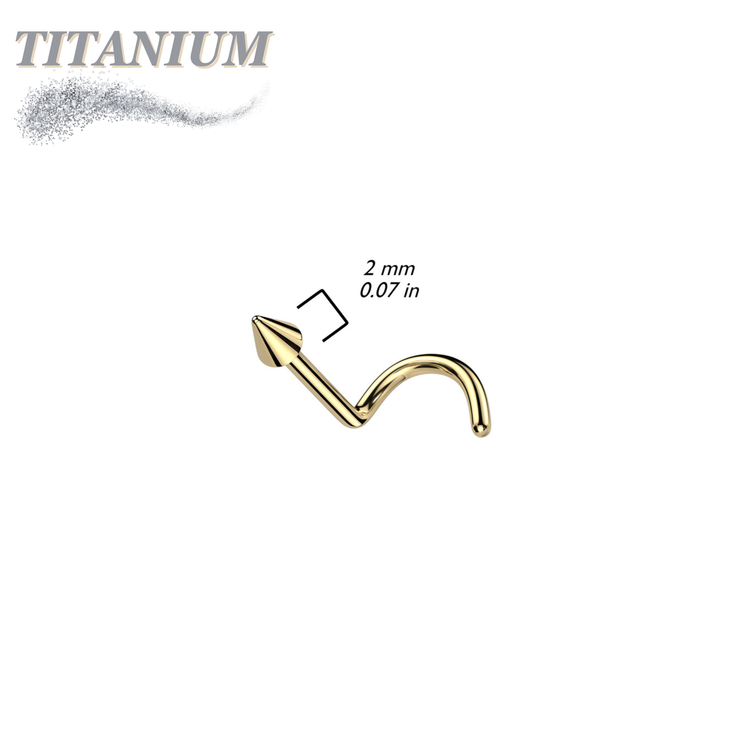 Titanium Corkscrew Nostril with 2mm Spike Top