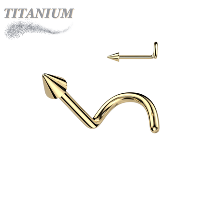 Titanium Corkscrew Nostril with 2mm Spike Top