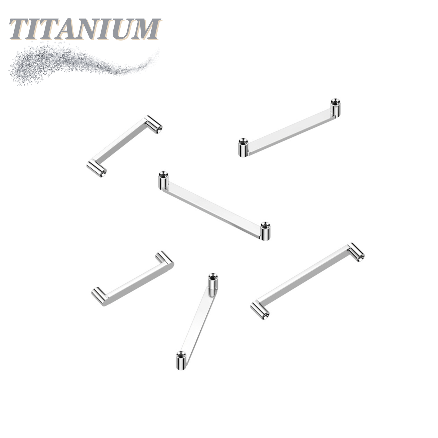 Titanium Internally Threaded Flat Surface Bar (2.5mm Rise)