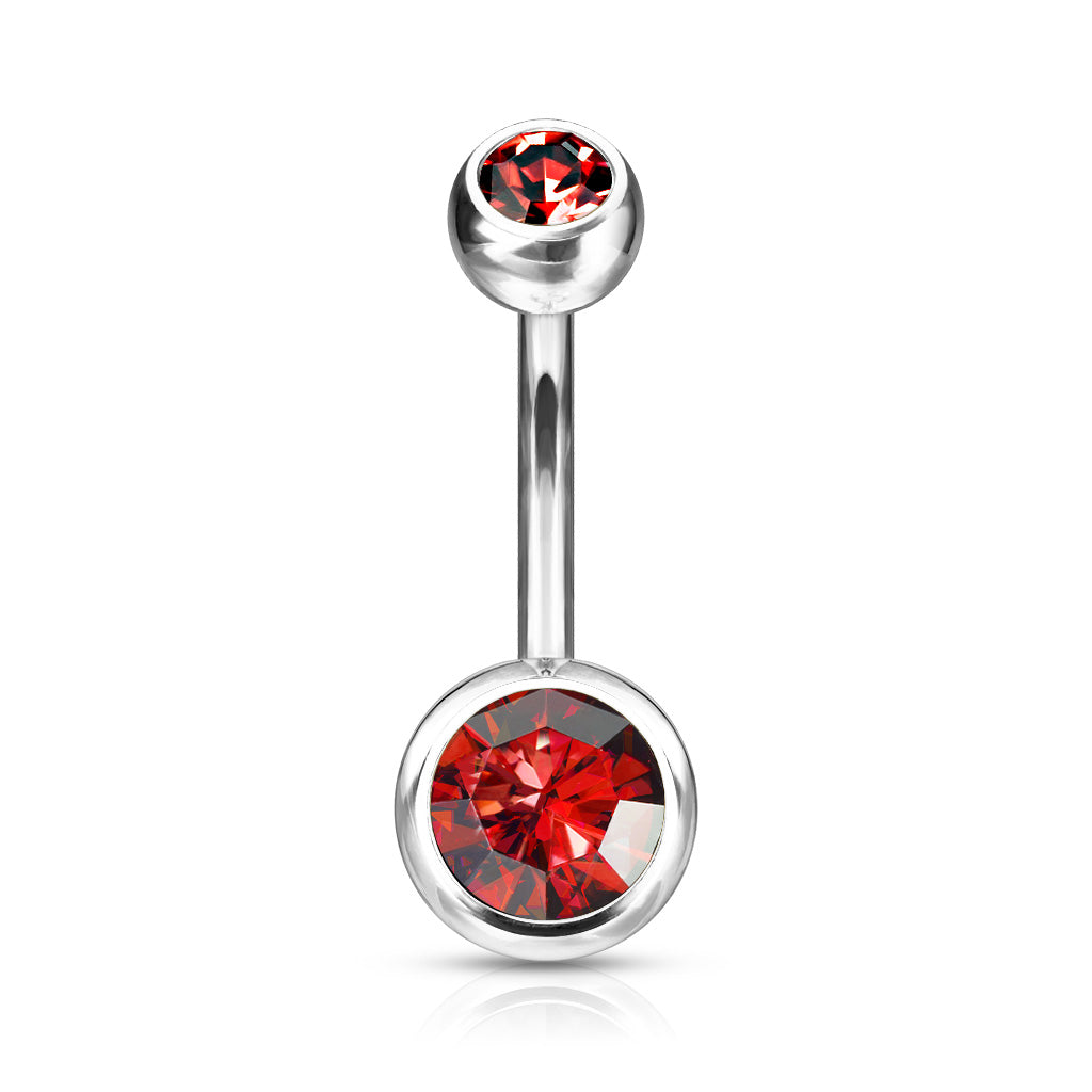 Titanium Internally Threaded Double Jewel Standard Belly Barbells