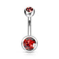 Titanium Internally Threaded Double Jewel Standard Belly Barbells