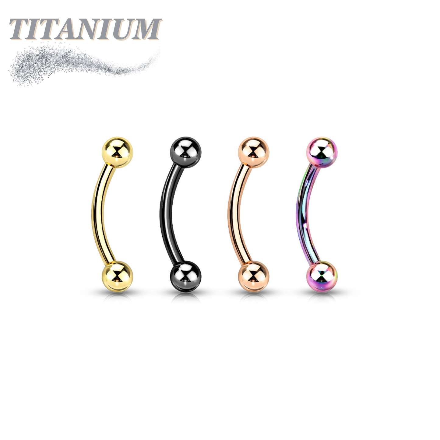 Titanium Externally Threaded Curved Barbell - Coloured