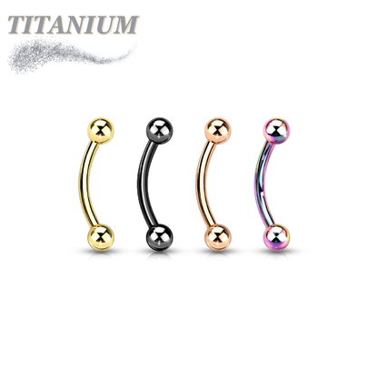 Titanium Externally Threaded Curved Barbell - Coloured