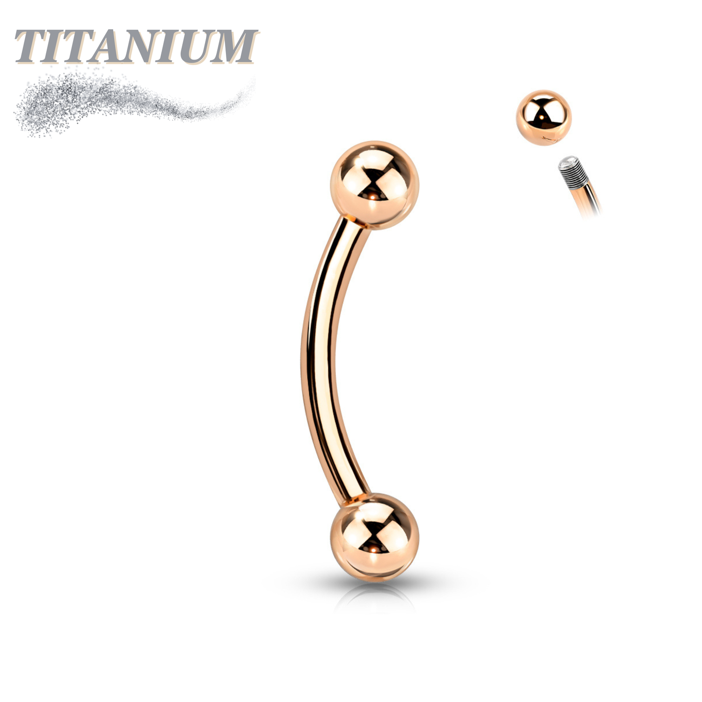 Titanium Externally Threaded Curved Barbell - Coloured