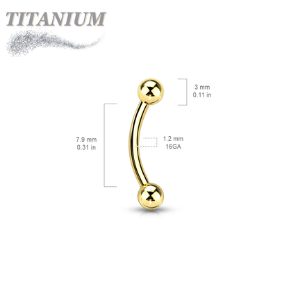 Titanium Externally Threaded Curved Barbell - Coloured