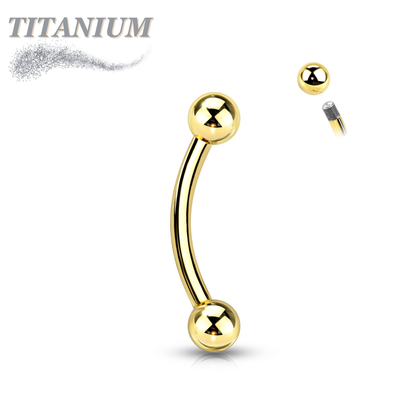 Titanium Externally Threaded Curved Barbell - Coloured