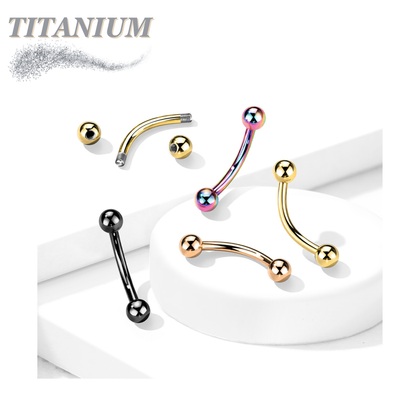 Titanium Externally Threaded Curved Barbell - Coloured