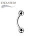 Titanium Externally Threaded Curved Barbell w/ Plain Ball