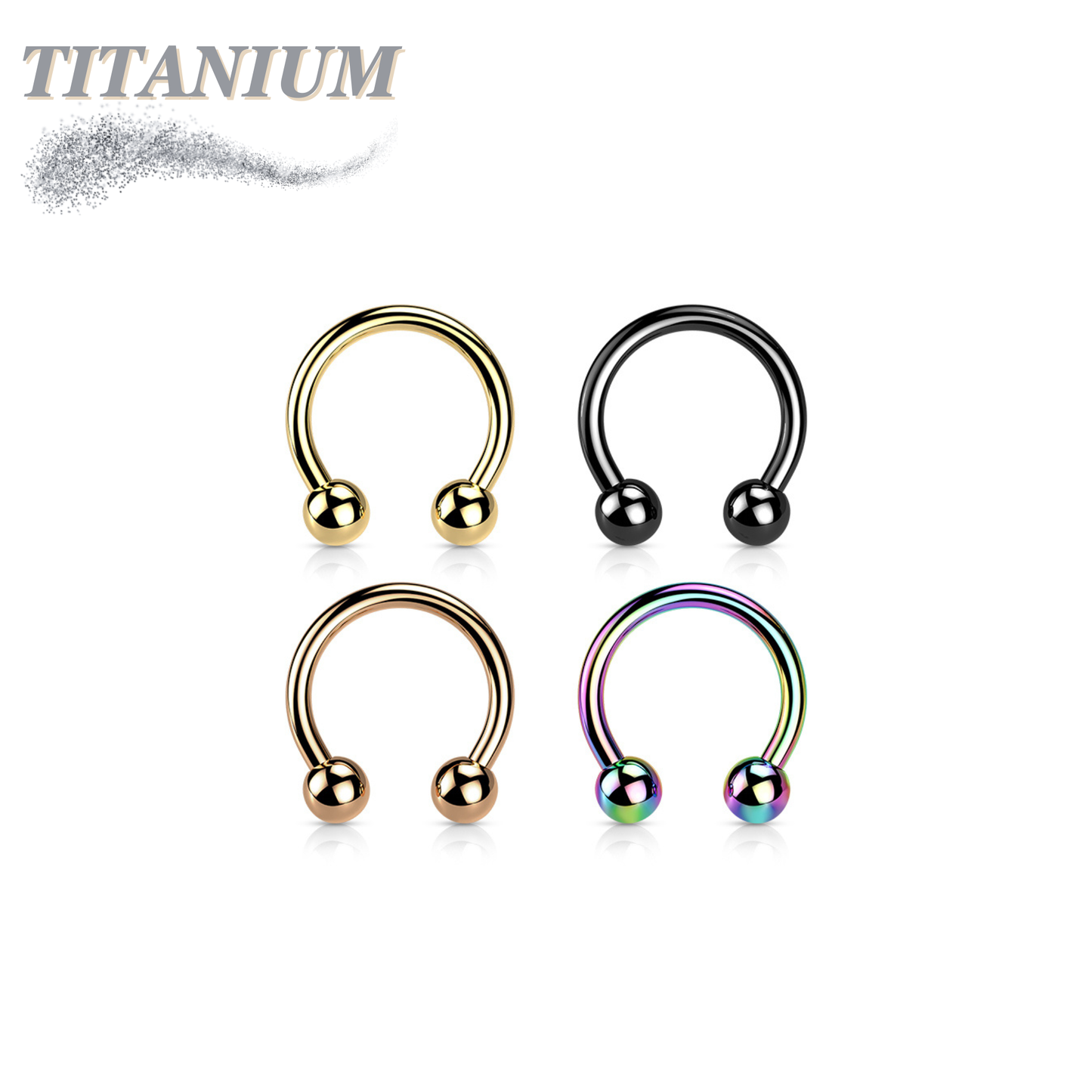 Titanium Externally Threaded Horseshoes - Coloured