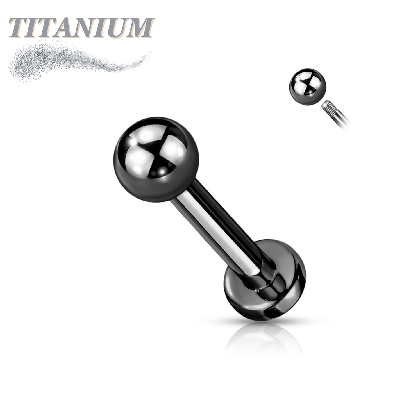 Titanium Externally Threaded Colored Labrets w/ Plain Ball